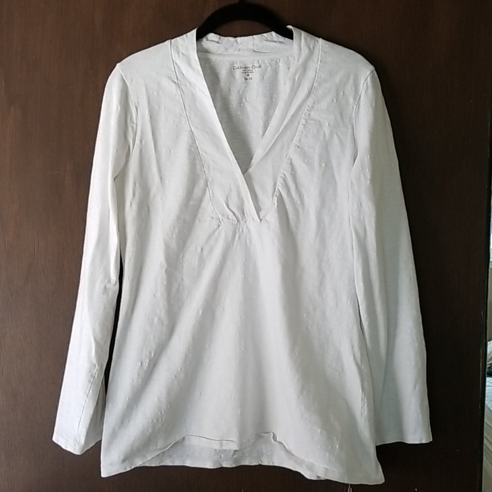 Cold water creek long sleeve v-neck top